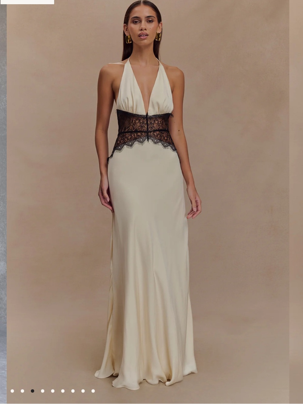 Meshki Dinah Lace and Satin Maxi Dress